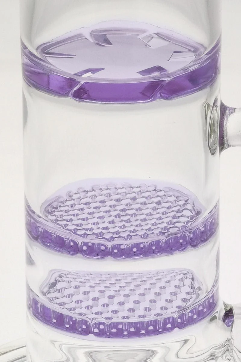 TAG - 12" Bent Neck Double Honeycomb with Spinning Splashguard Bong 65x5MM (18MM Female) - Image 19