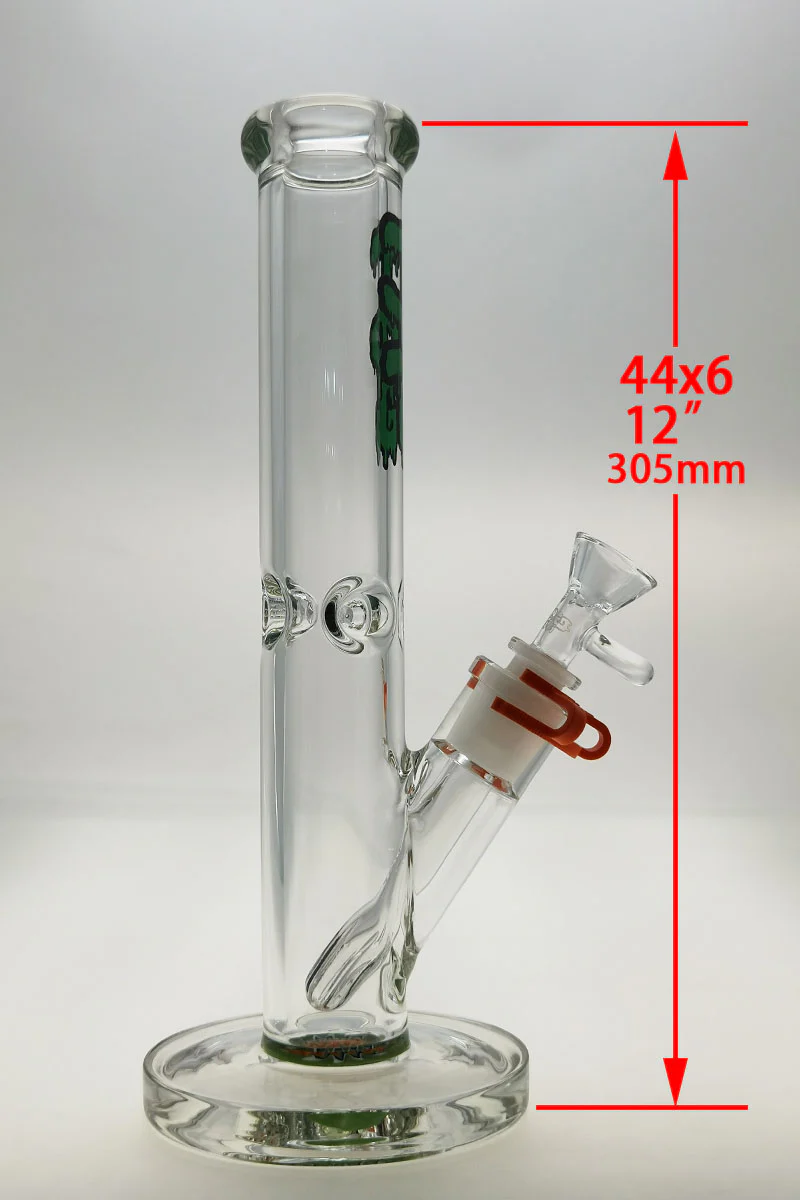 TAG - 12" Straight Tube Bong 44x6MM - 18/14MM Downstem (3.50") - Image 29
