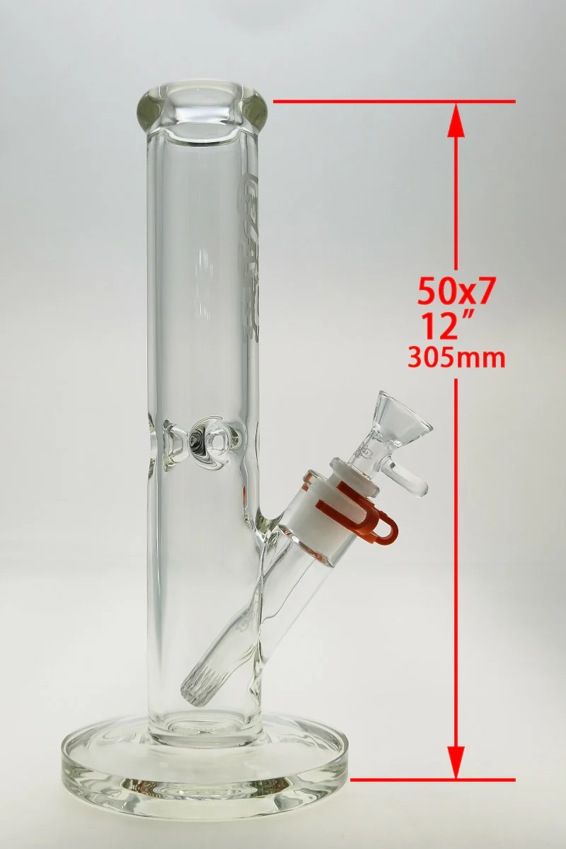 TAG - 12" Straight Tube Bong 50x7MM - 18/14MM Downstem (3.75") - Image 14