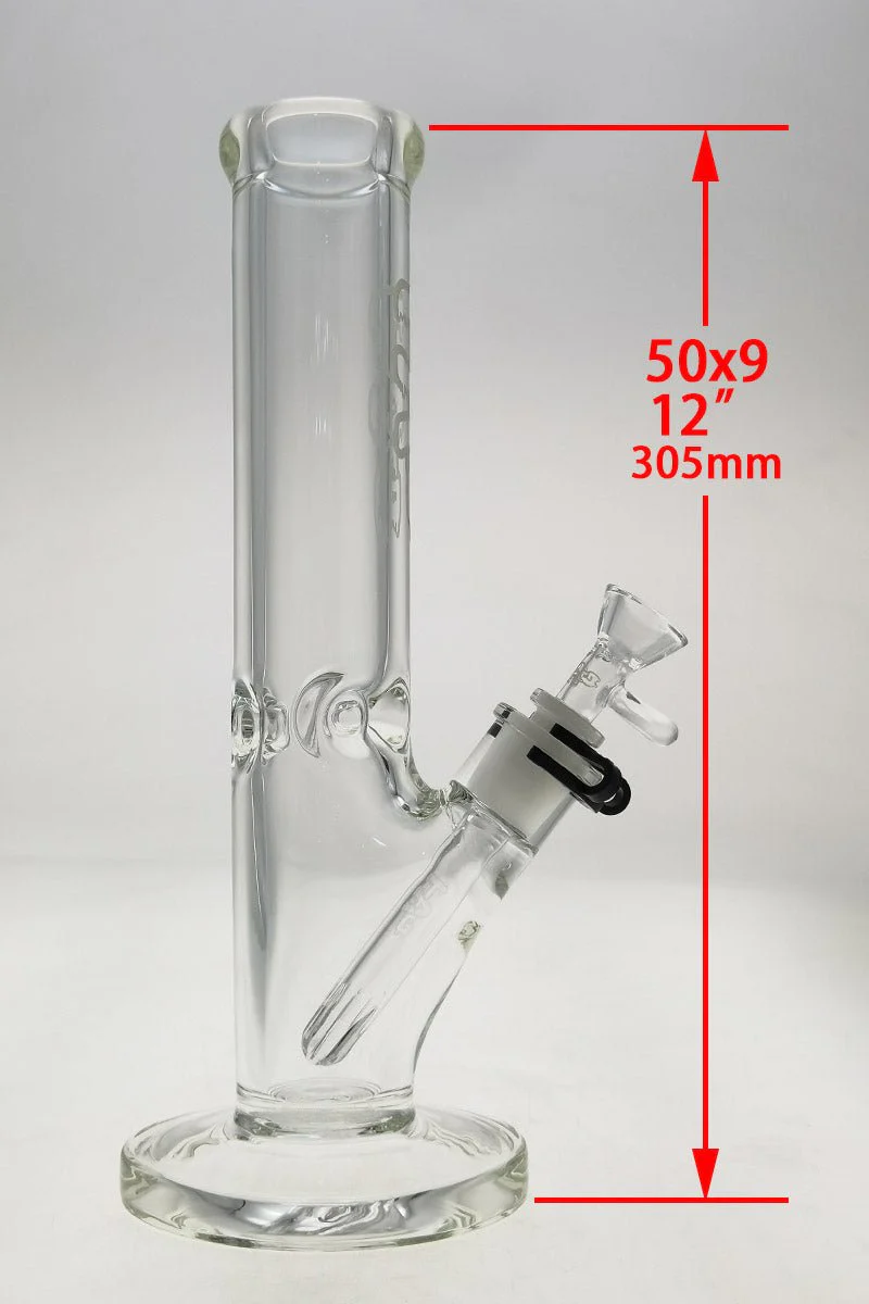 TAG - 12" Straight Tube Bong 50x9MM - 18/14MM Downstem (3.50") - Image 24