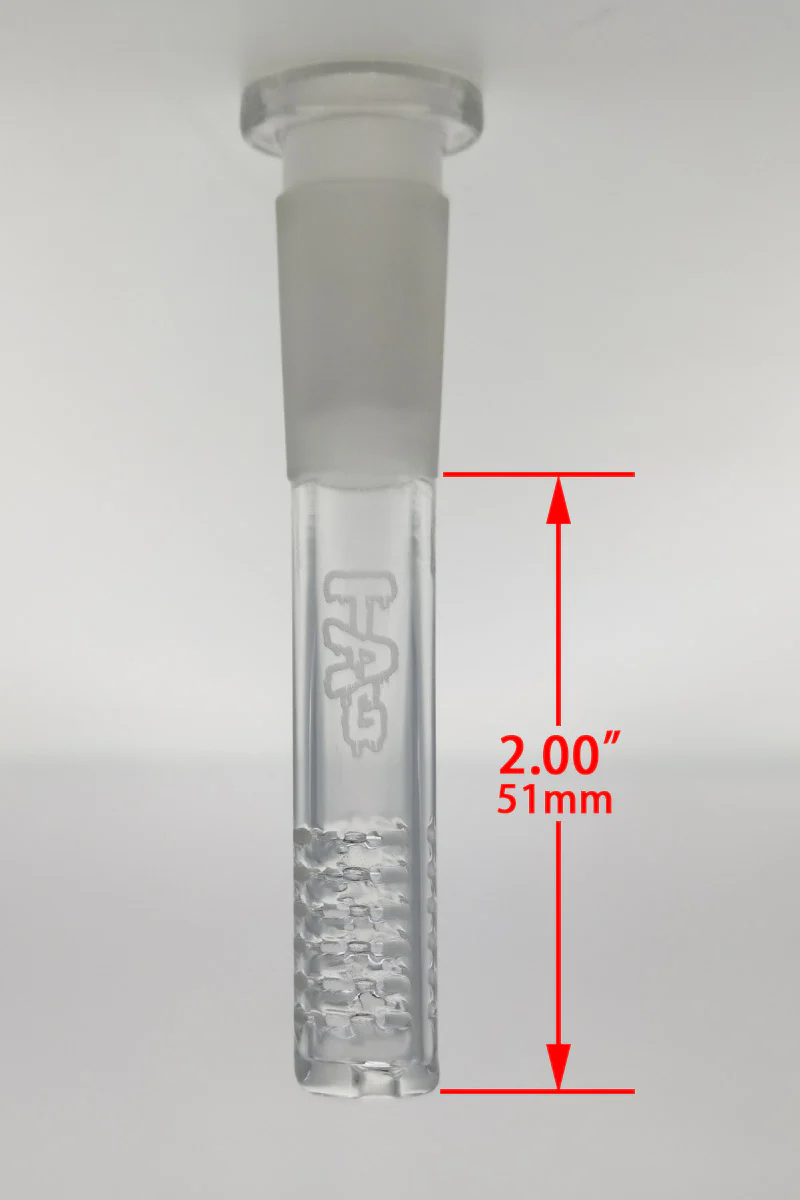 TAG - 14/10MM 6 Row x 2 (36 Hole) Open End Gridded Super Slit Bong Downstem - Image 21