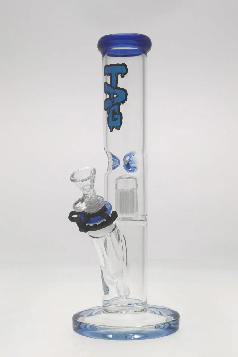 TAG - 13" 6 Arm Tree Straight Tube Bong 50x5MM - 18/14MM Downstem (3.50")