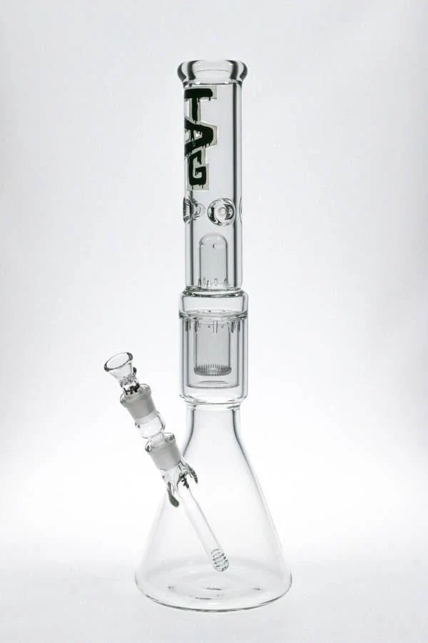 TAG - 20" Interior Showerhead Beaker Bong with Dome Splashguard - 7MM - 18/18MM Downstem - Image 2