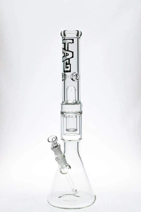 TAG - 20" Interior Showerhead Beaker Bong with Dome Splashguard - 7MM - 18/18MM Downstem - Image 3