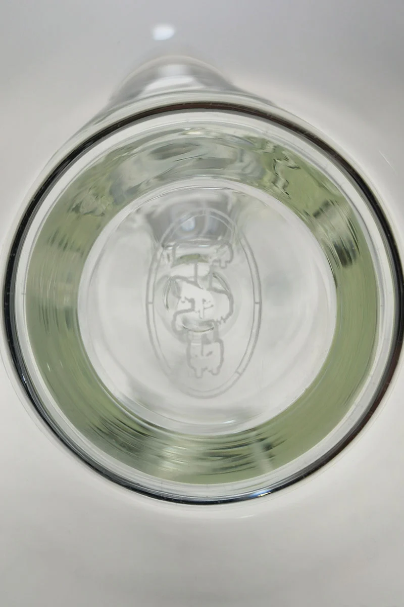 TAG - 16" Straight Tube Bong 50x5MM - 18/14MM Downstem (4.00") Wavy Sandblasted Logo - Clear .01 - Image 12