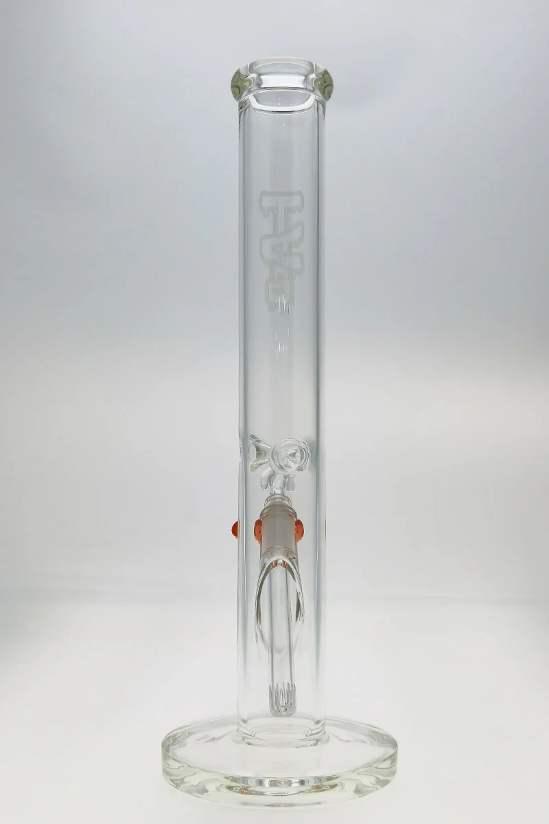 TAG - 16" Straight Tube Bong 50x5MM - 18/14MM Downstem (4.00") Wavy Sandblasted Logo - Clear .01 - Image 18