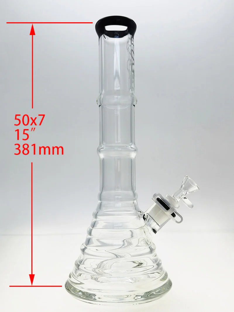 TAG - 15" Beaker Bong Bamboo 50x7MM (4.50") 18/14MM Downstem - Image 30