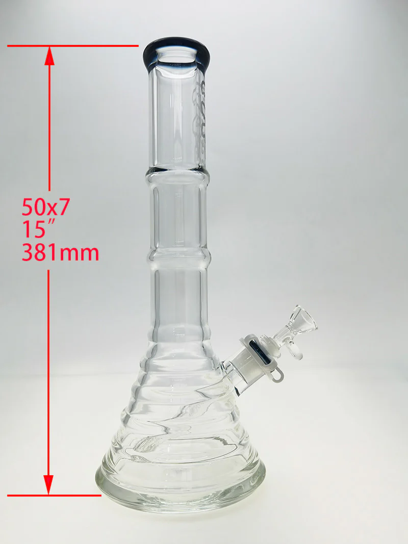 TAG - 15" Beaker Bong Bamboo 50x7MM (4.50") 18/14MM Downstem - Image 33