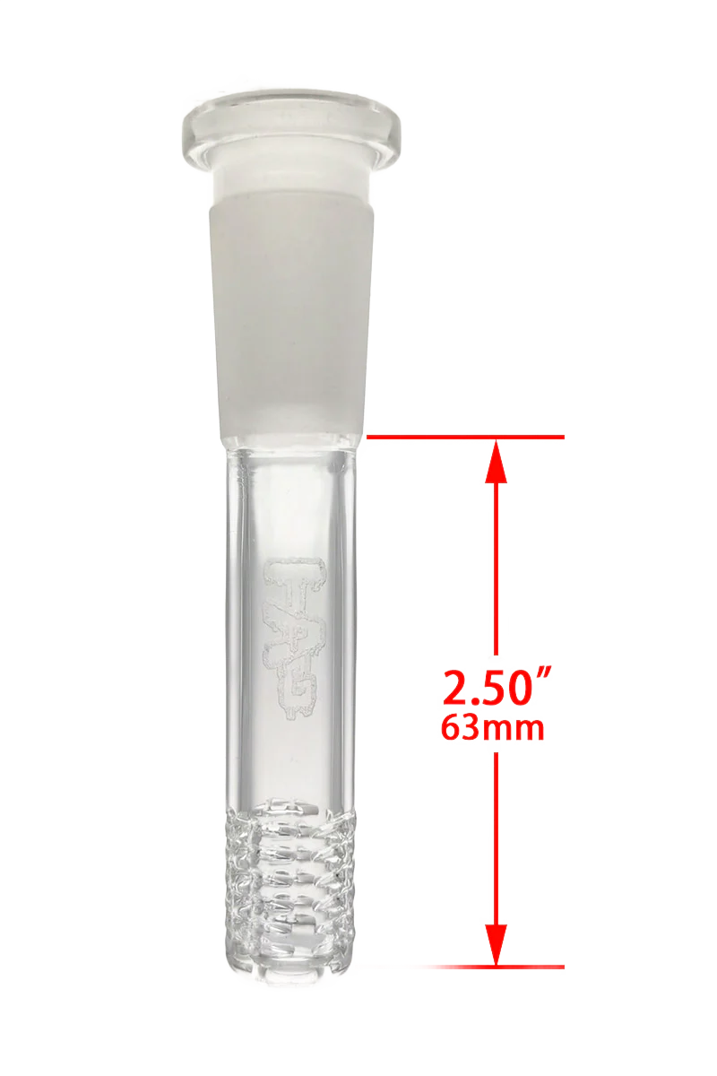 TAG - 18/14MM Open End Bong Downstem - 6 Row x 3 (54 Hole) Multiplying Super Slit - Image 16