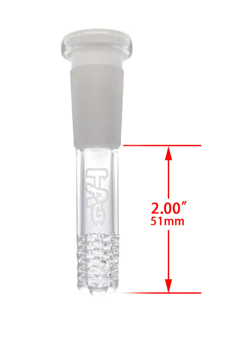 TAG - 18/14MM Open End Bong Downstem - 6 Row x 3 (54 Hole) Multiplying Super Slit - Image 19
