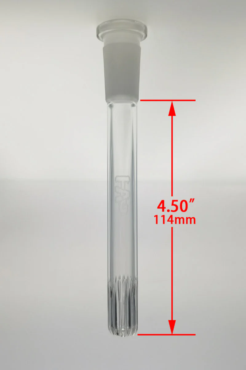 TAG - 18/14MM Open End Rounded Super Slit Showerhead Bong Downstem - Image 23