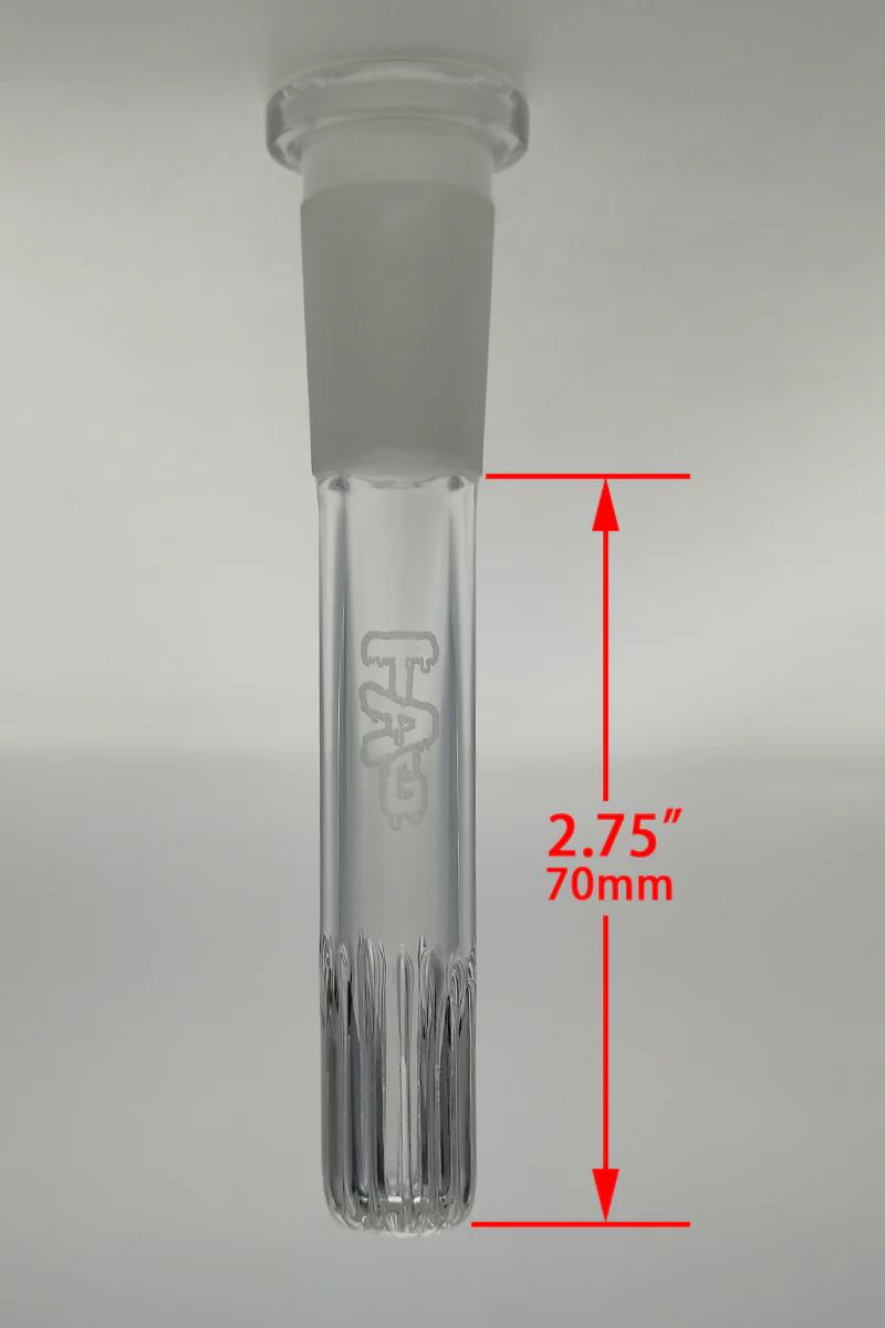 TAG - 18/14MM Open End Rounded Super Slit Showerhead Bong Downstem - Image 34