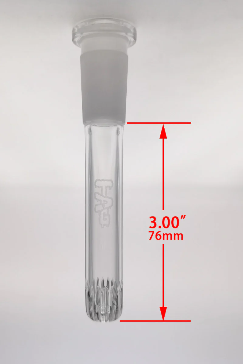 TAG - 18/14MM Open End Rounded Super Slit Showerhead Bong Downstem - Image 35