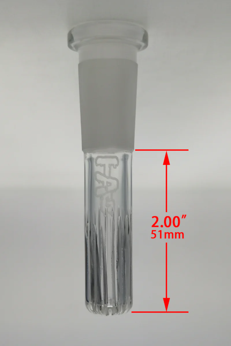 TAG - 18/14MM Open End Rounded Super Slit Showerhead Bong Downstem - Image 38