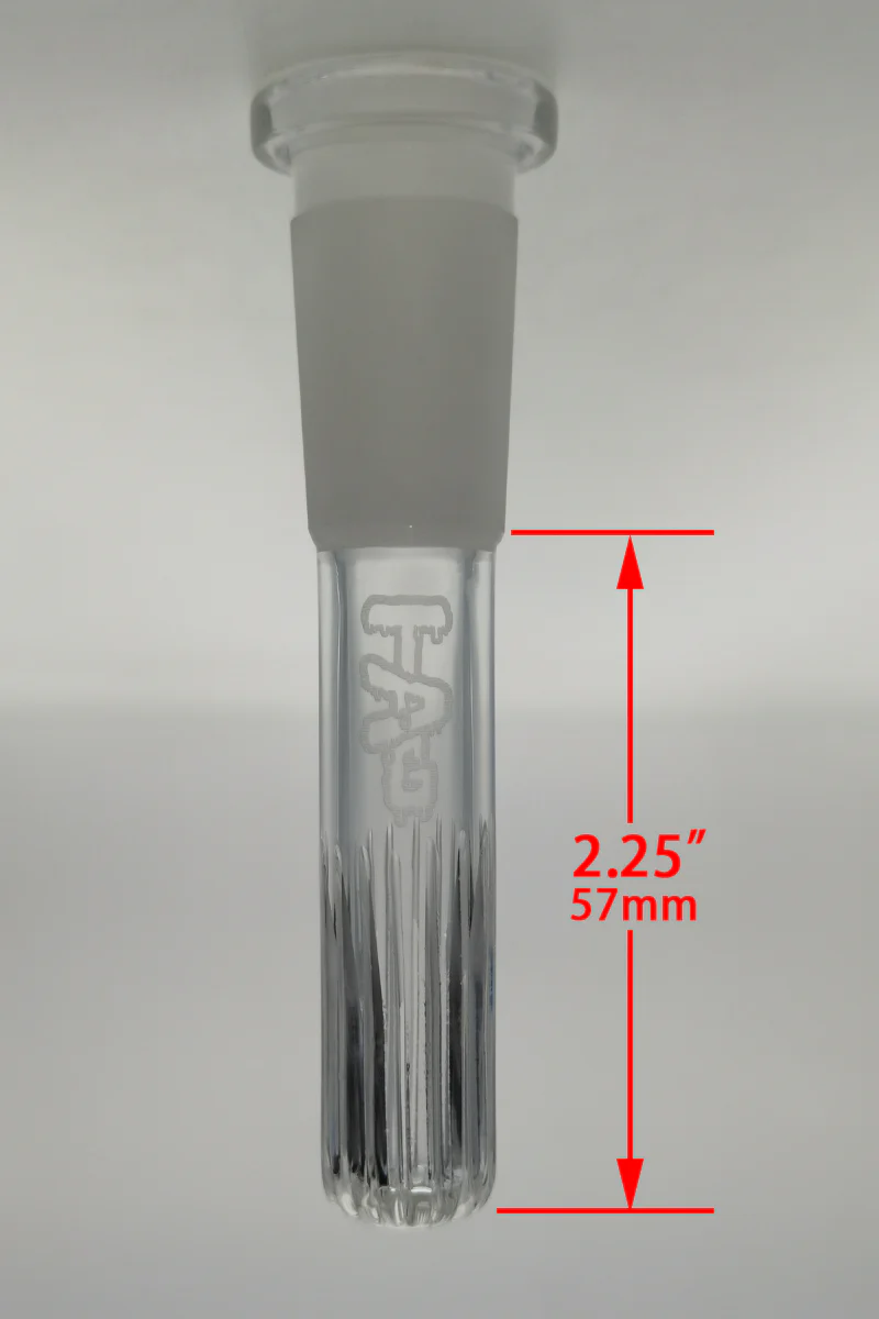TAG - 18/14MM Open End Rounded Super Slit Showerhead Bong Downstem - Image 39