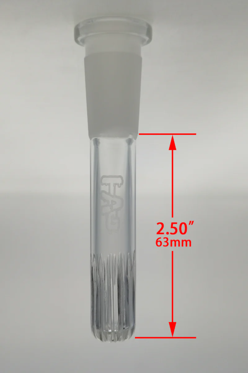 TAG - 18/14MM Open End Rounded Super Slit Showerhead Bong Downstem - Image 42