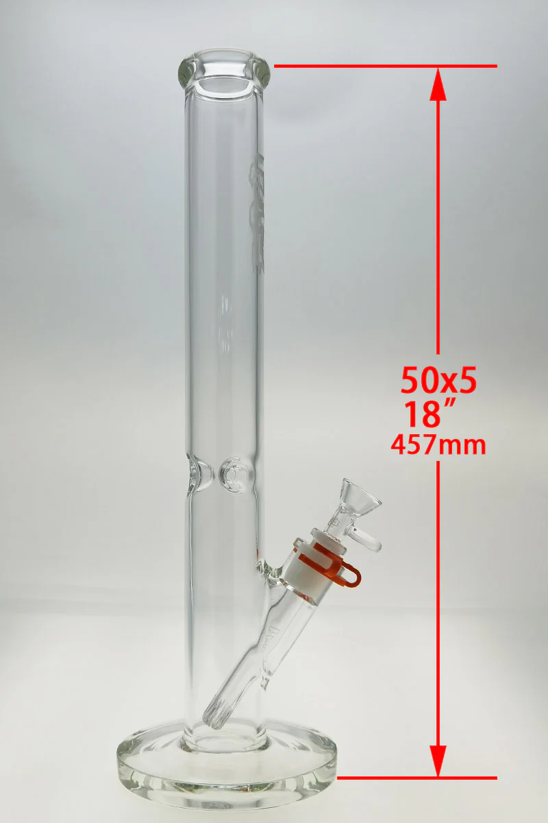 TAG - 18" Straight Tube Bong 50x5MM - 18/14MM Downstem (4.00") - Image 14