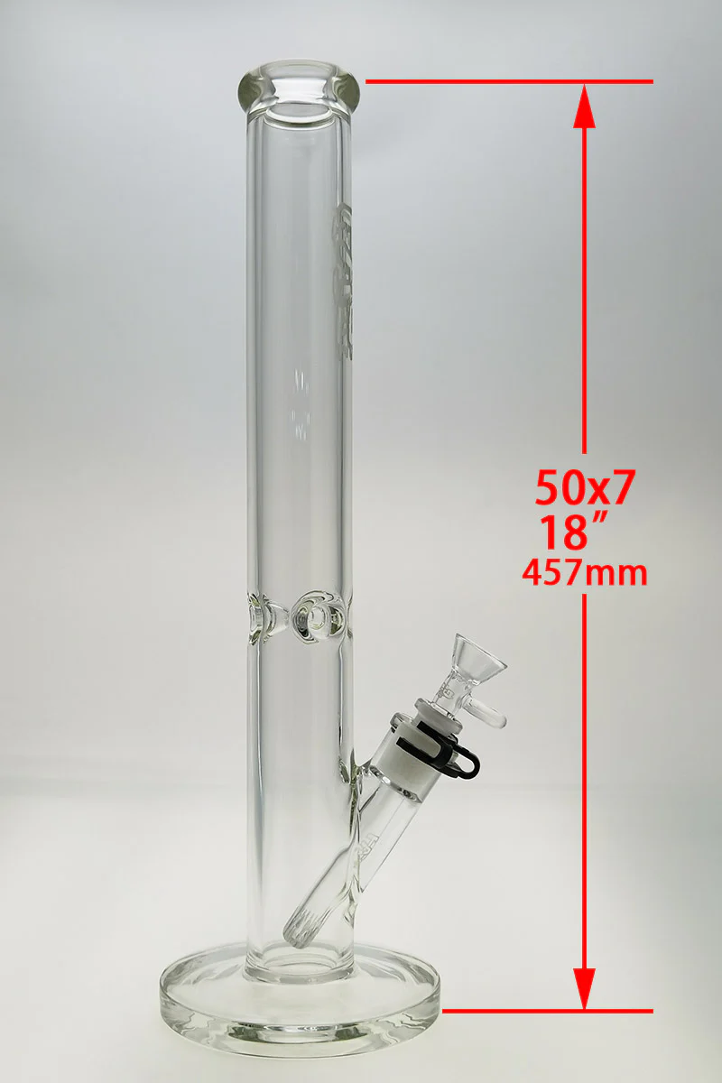 TAG - 18" Straight Tube Bong 50x7MM - 18/14MM Downstem (4.00") - Image 13