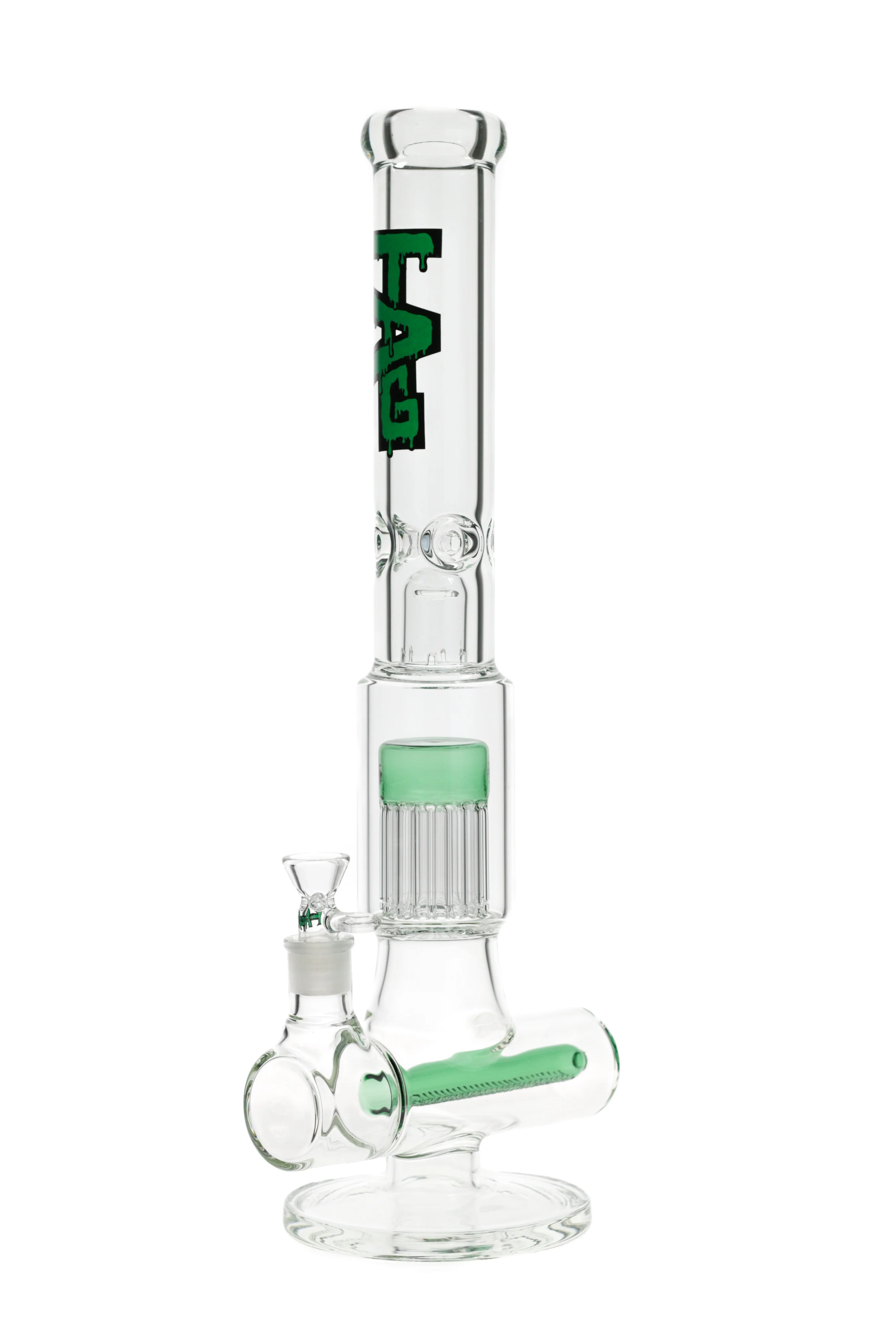 TAG - 18" Inline with Fixed 16 Arm Tree Bong 50x7MM (18MM Female) - Image 2