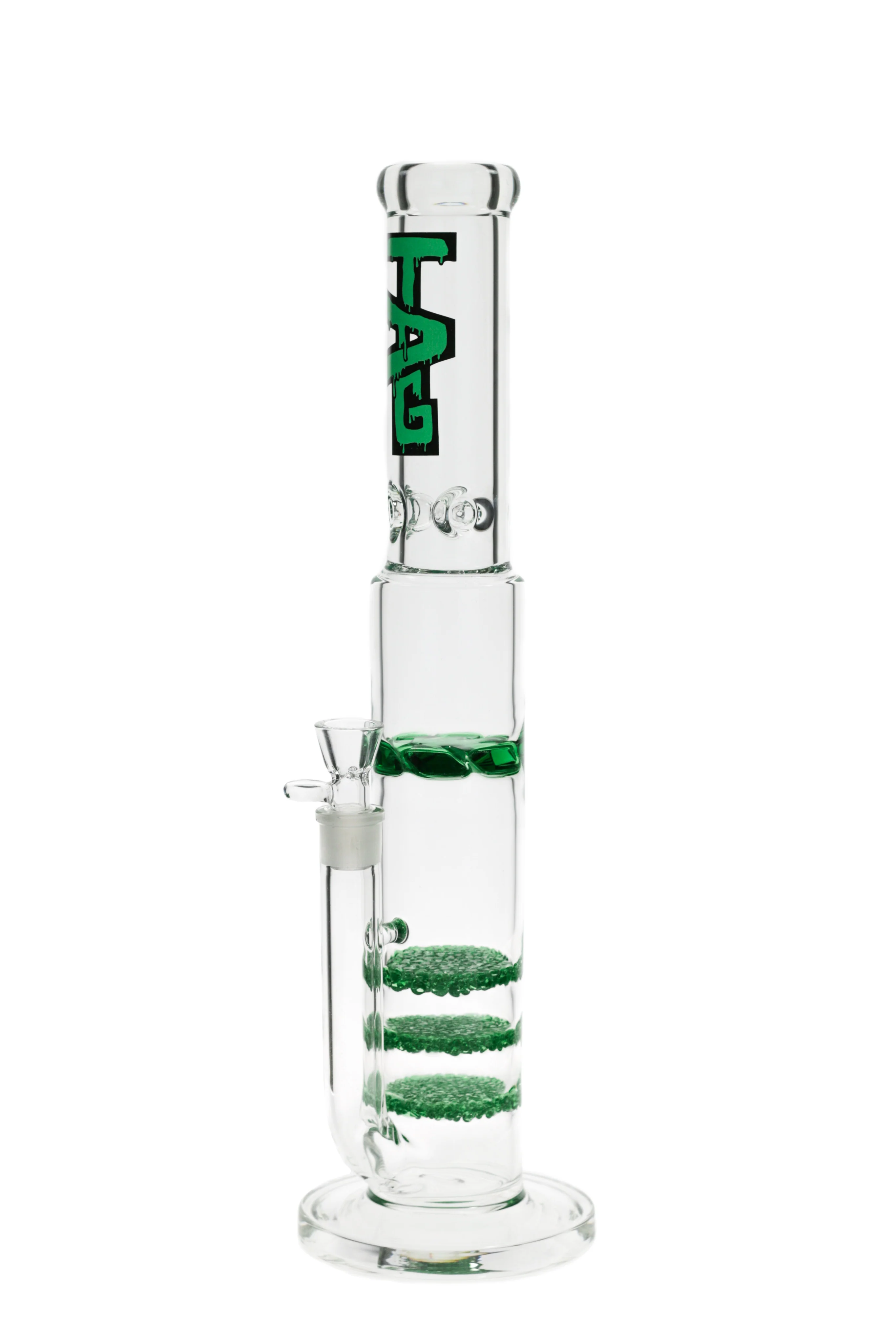 TAG - 18.75" Triple Fritted Disc with Spinning Cyclone Splash Guard Bong 7MM - Image 3