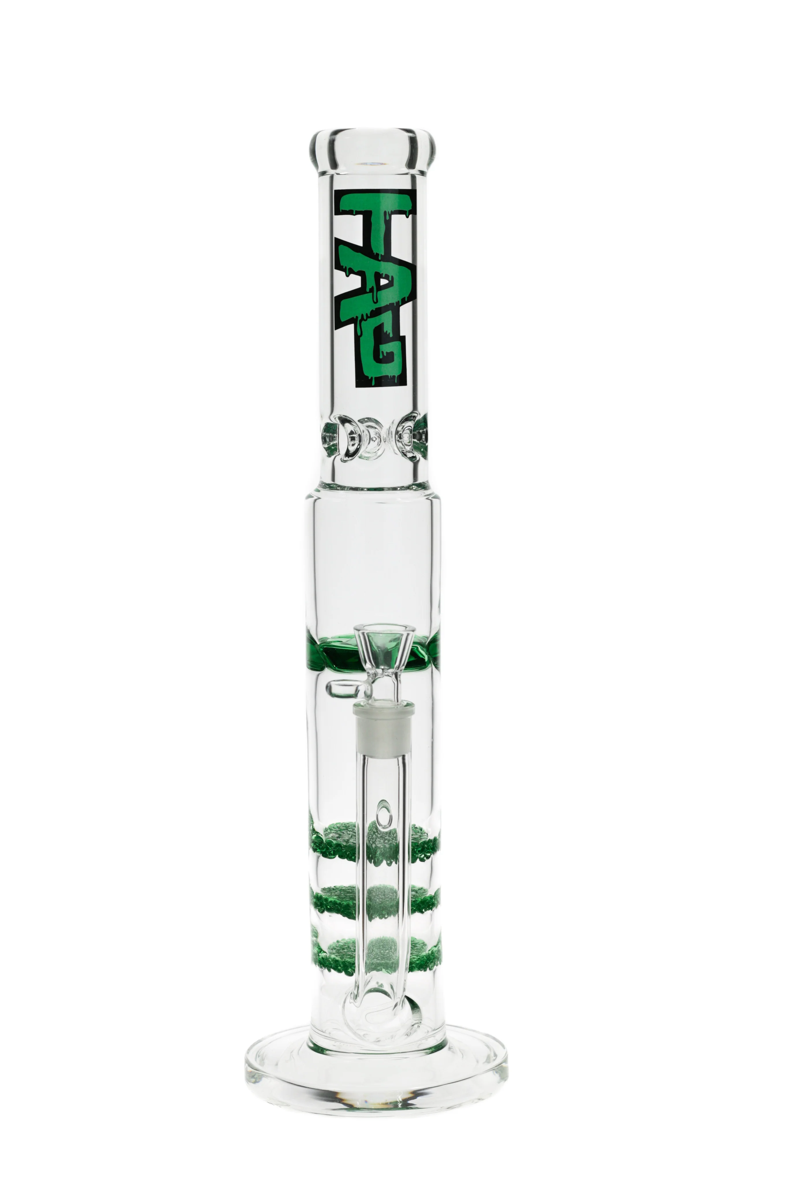 TAG - 18.75" Triple Fritted Disc with Spinning Cyclone Splash Guard Bong 7MM - Image 5