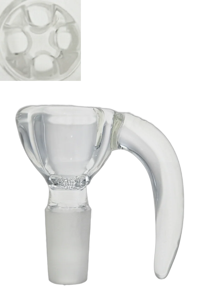 TAG - 4 Hole Disc Screen Bong Slide with Horn Handle - Image 5