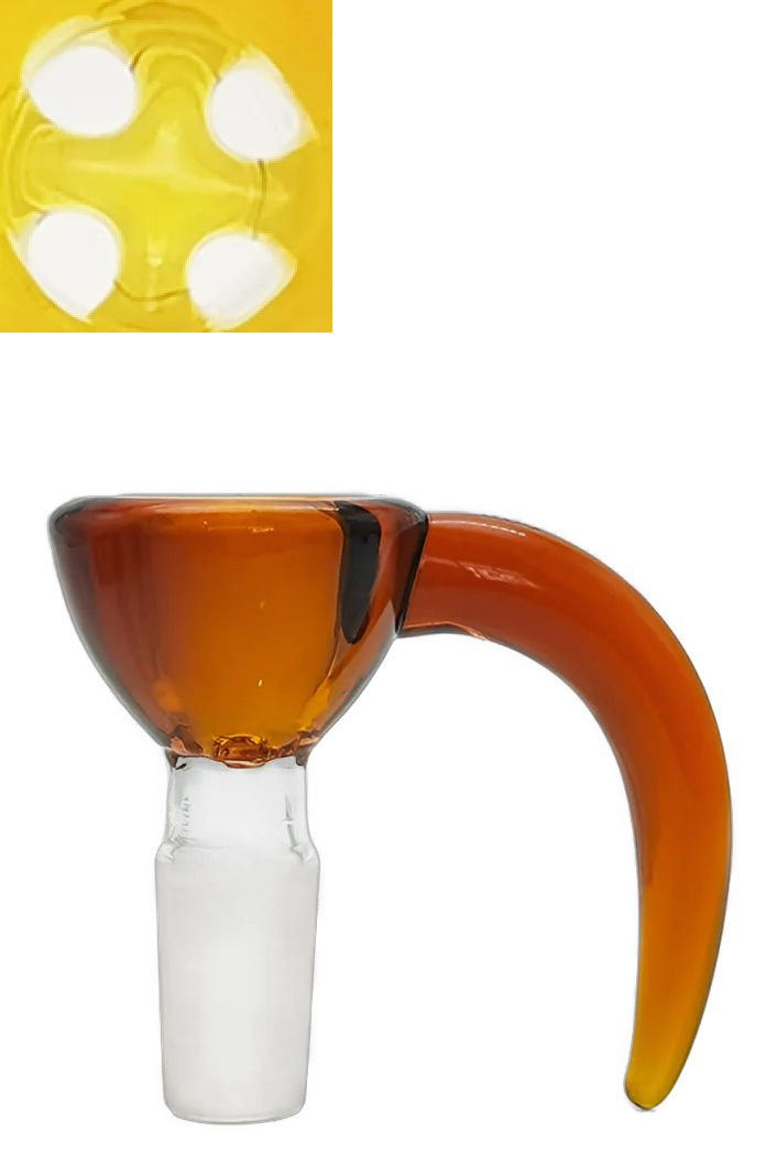 TAG - 4 Hole Disc Screen Bong Slide with Horn Handle - Image 6