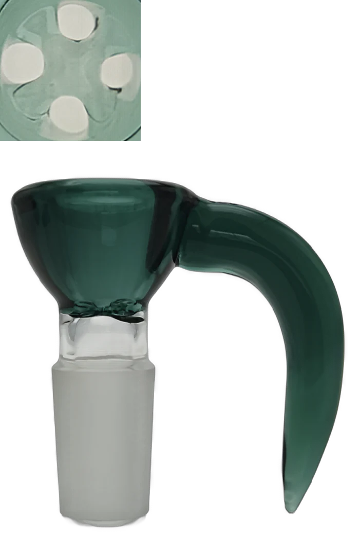 TAG - 4 Hole Disc Screen Bong Slide with Horn Handle - Image 9