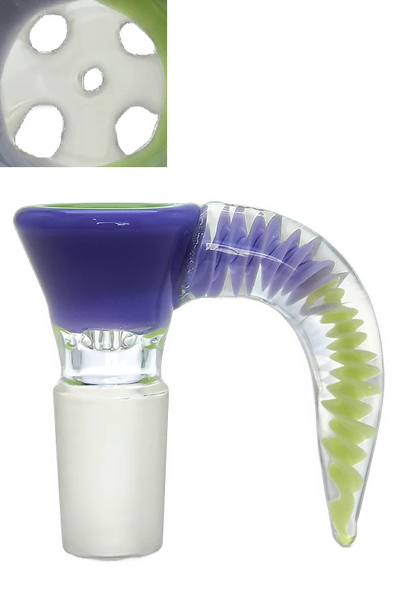 TAG - Disc Screen Bong Slide Bowl Piece with Horn Handle - Image 28