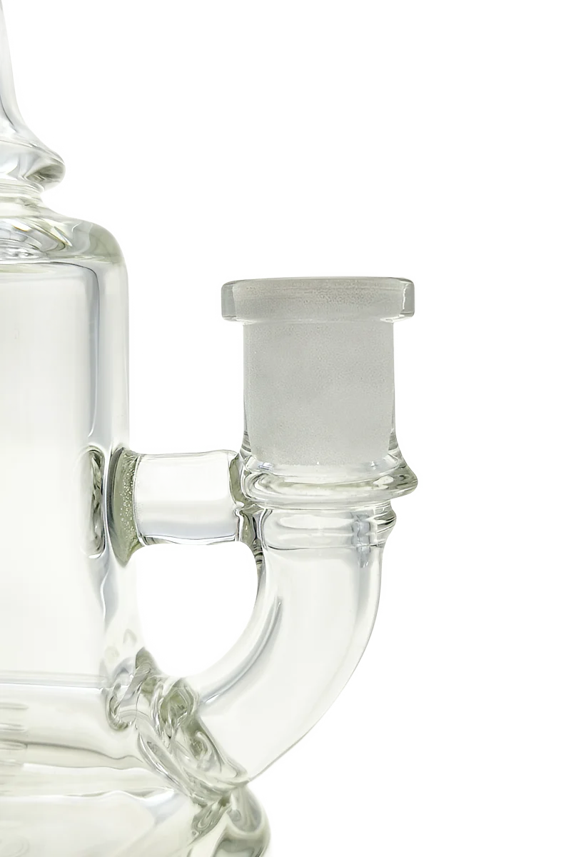 *CLEARANCE* - TAG - 6.5" Bent Neck Downward Super Slit Single Showerhead Dab Rig w/ Bellow Base 50x5MM (14MM Female) - Image 4