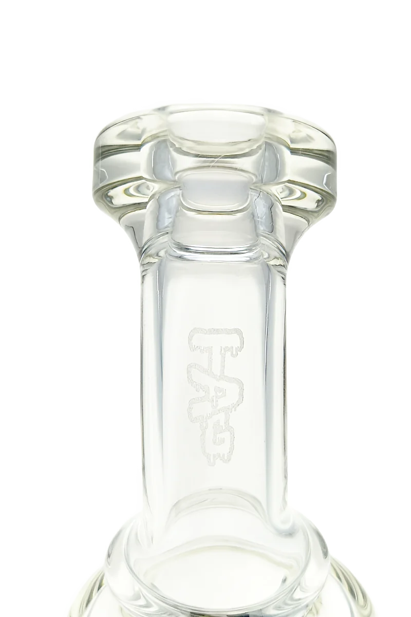 *CLEARANCE* - TAG - 6.5" Bent Neck Downward Super Slit Single Showerhead Dab Rig w/ Bellow Base 50x5MM (14MM Female) - Image 6