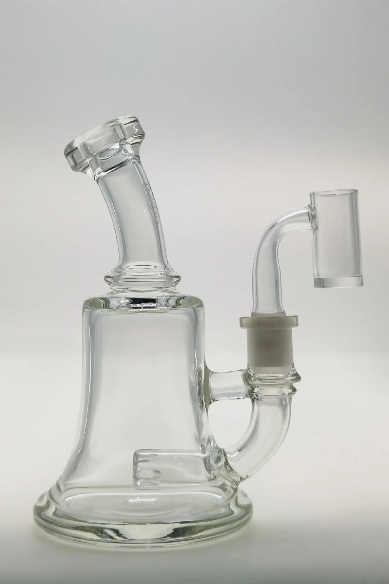 TAG - 6.5" Bent Neck Multiplying Single Showerhead Dab Rig w/ Bellow Base 50x5MM (14MM Female)