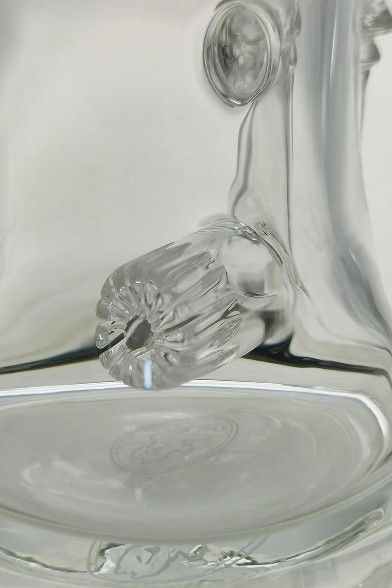 TAG - 6.5" Bent Neck Super Slit Single Showerhead Dab Rig w/ Bellow Base 50x5MM (14MM Female) - Image 12