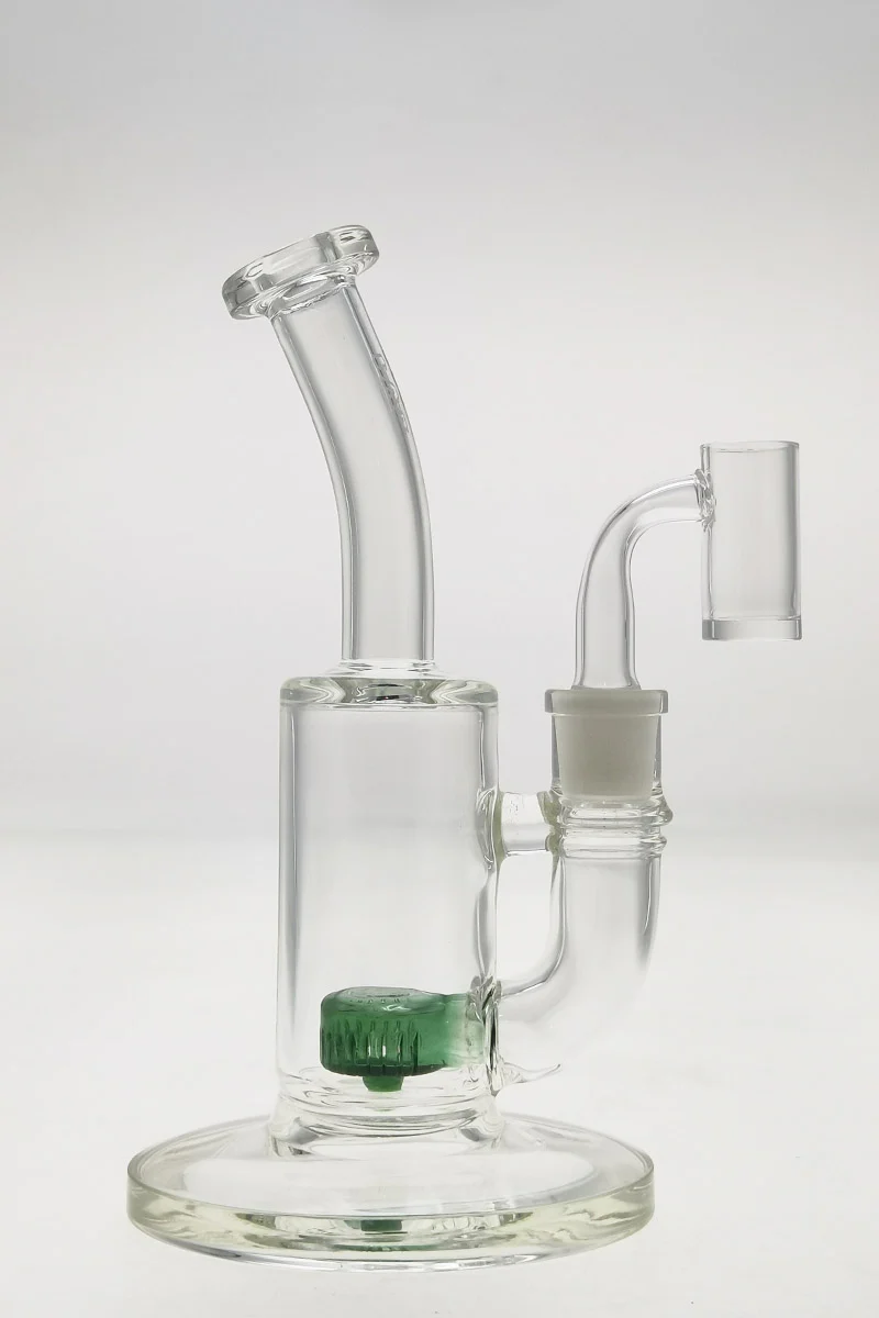 TAG - 7" Bent Neck Fixed Showerhead Puck Diffuser Dab Rig 44x4MM (14MM Female) - Image 45