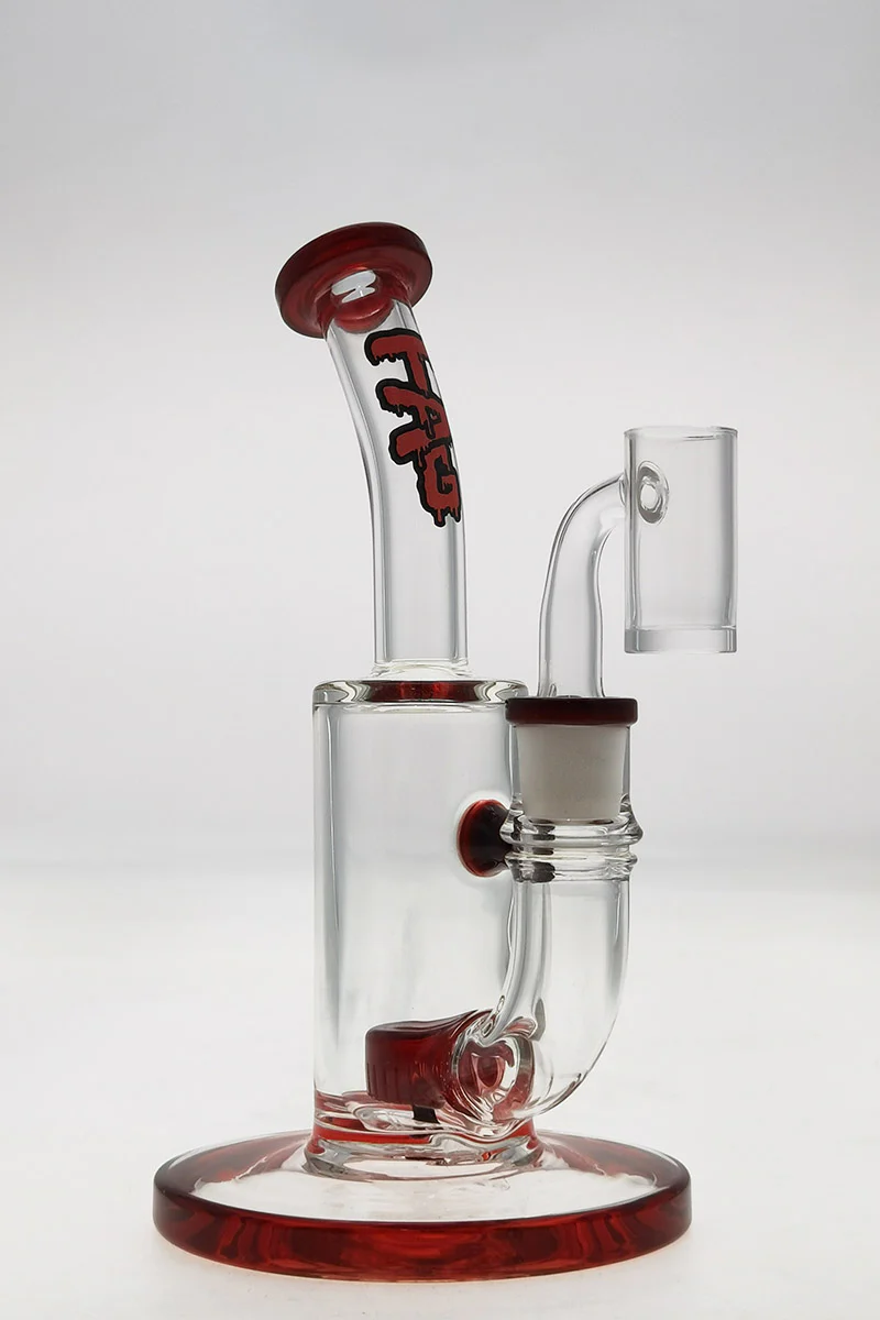 TAG - 7" Bent Neck Fixed Showerhead Puck Diffuser Dab Rig 44x4MM (14MM Female) - Image 93