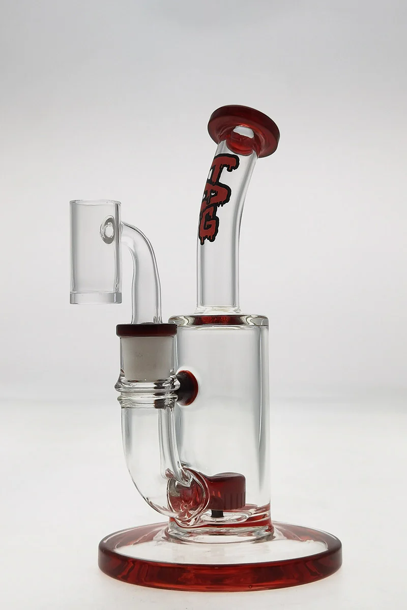 TAG - 7" Bent Neck Fixed Showerhead Puck Diffuser Dab Rig 44x4MM (14MM Female) - Image 94