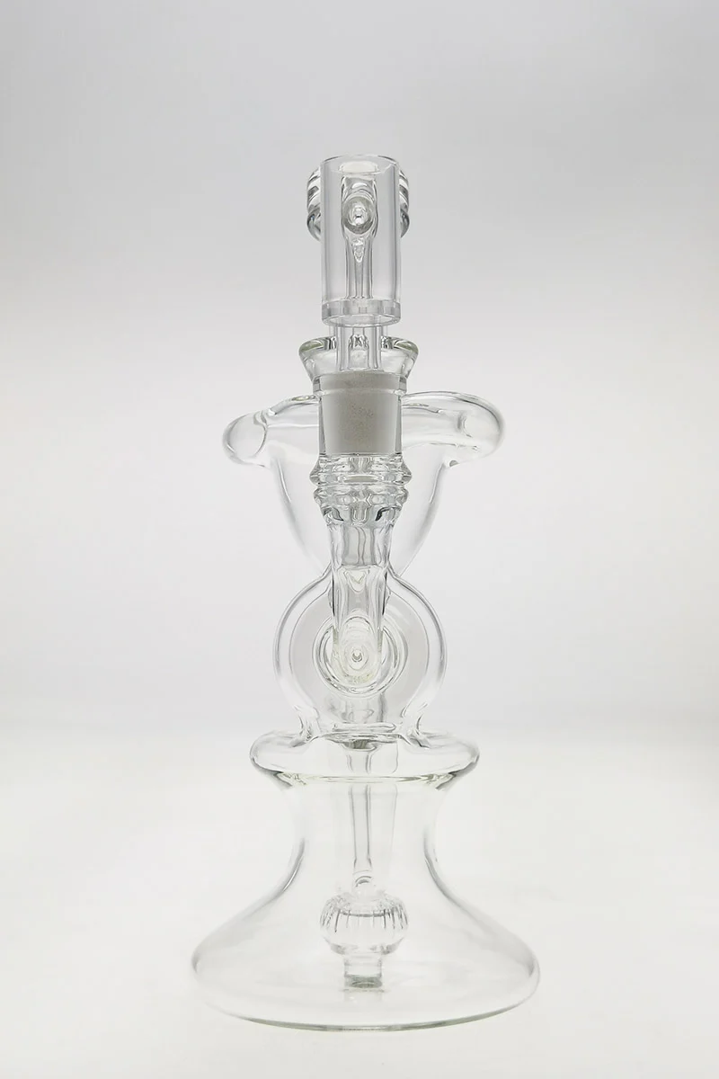 TAG - 10" Twin Arm Super Slit Donut Wormhole Recycler Dab Rig w/ Bellow Base (14MM Female) - Image 3