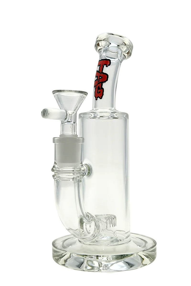 *CLEARANCE* - TAG - 8" Bent Neck Fixed Super Slit Puck Dab Rig 44x4MM (14MM Female) - Image 21