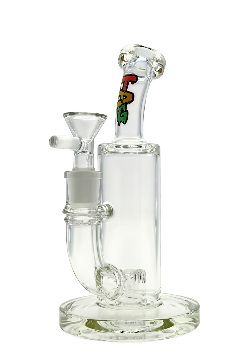 *CLEARANCE* - TAG - 8" Bent Neck Fixed Super Slit Puck Dab Rig 44x4MM (14MM Female) - Image 24