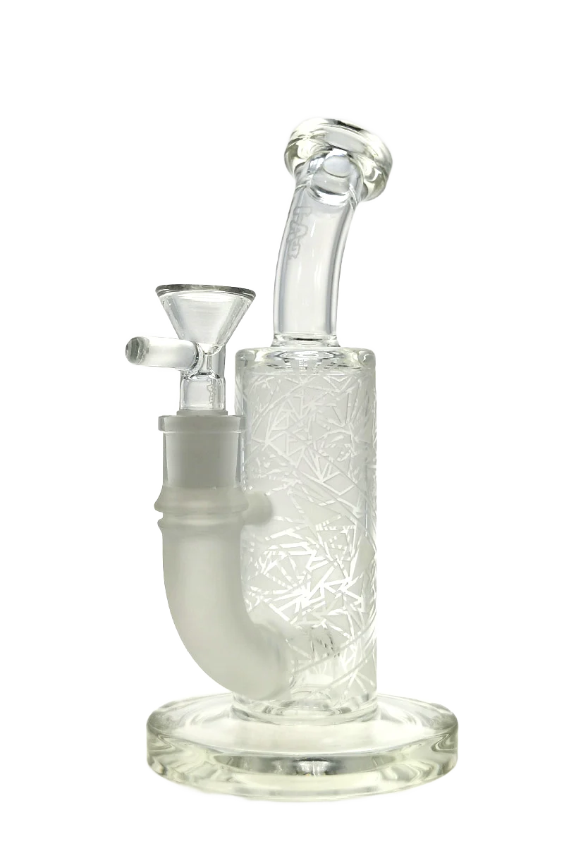 *CLEARANCE* - TAG - 8" Bent Neck Fixed Super Slit Puck Dab Rig 44x4MM (14MM Female) - Image 4
