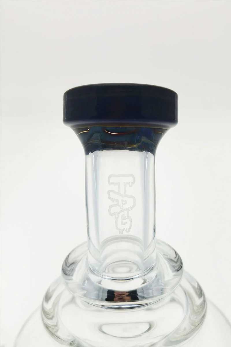 TAG - 8" Recycling Stacked Bellow Ball Bent Neck with Super Slit Puck Diffuser Dab Rig (14MM Female) - Image 10
