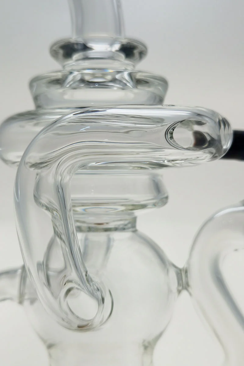 TAG - 8" Recycling Stacked Bellow Ball Bent Neck with Super Slit Puck Diffuser Dab Rig (14MM Female) - Image 13