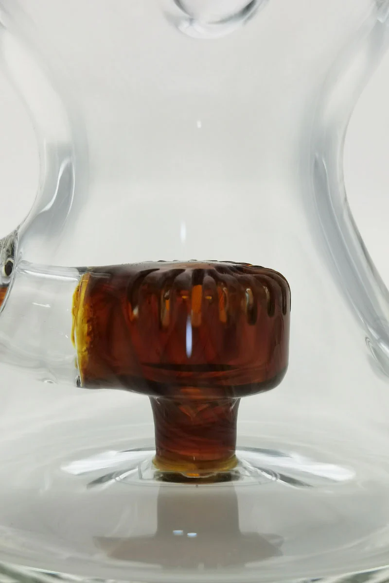 TAG - 8" Recycling Stacked Bellow Ball Bent Neck with Super Slit Puck Diffuser Dab Rig (14MM Female) - Image 16