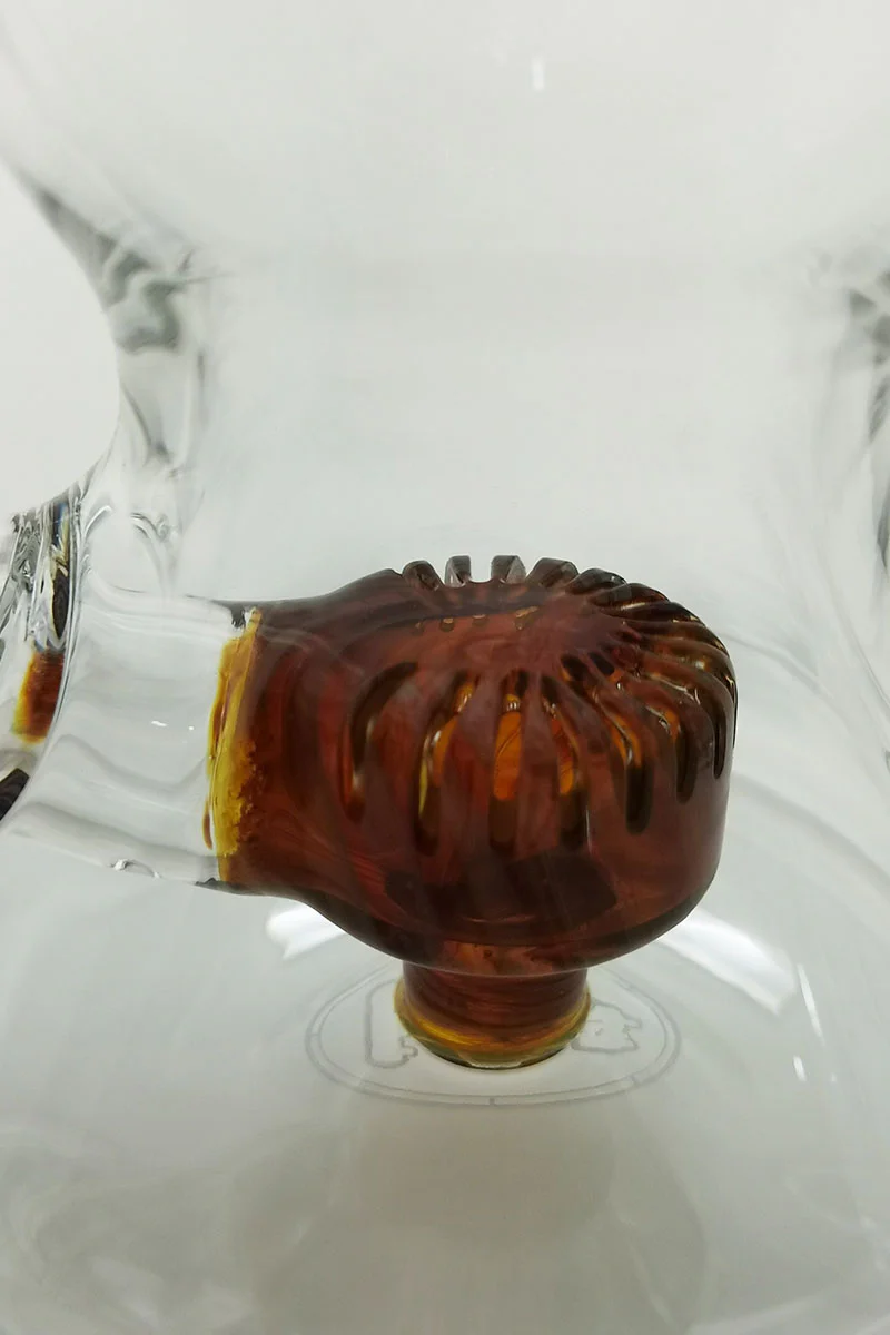TAG - 8" Recycling Stacked Bellow Ball Bent Neck with Super Slit Puck Diffuser Dab Rig (14MM Female) - Image 17