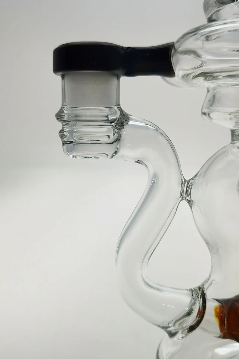 TAG - 8" Recycling Stacked Bellow Ball Bent Neck with Super Slit Puck Diffuser Dab Rig (14MM Female) - Image 18