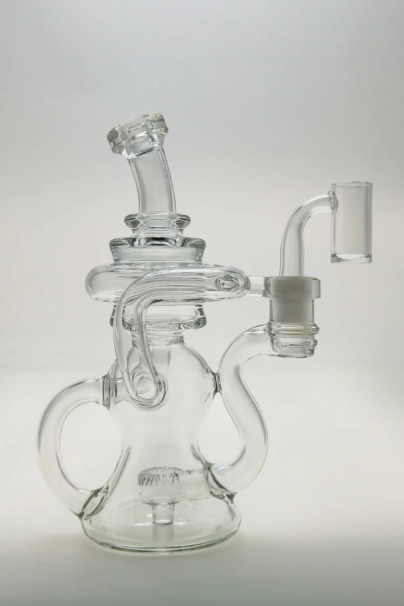 TAG - 8" Recycling Stacked Bellow Ball Bent Neck with Super Slit Puck Diffuser Dab Rig (14MM Female) - Image 21