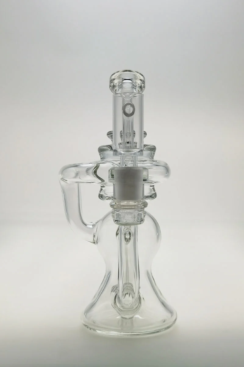 TAG - 8" Recycling Stacked Bellow Ball Bent Neck with Super Slit Puck Diffuser Dab Rig (14MM Female) - Image 22