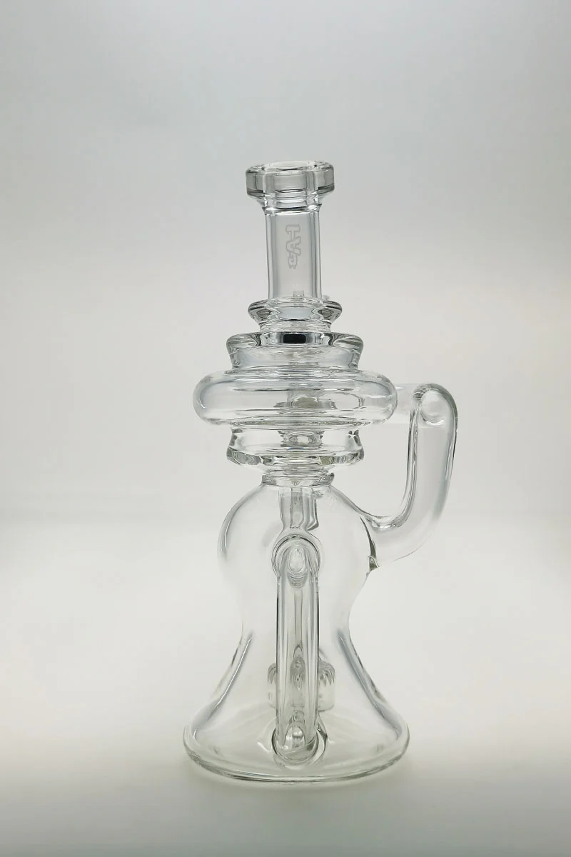 TAG - 8" Recycling Stacked Bellow Ball Bent Neck with Super Slit Puck Diffuser Dab Rig (14MM Female) - Image 24