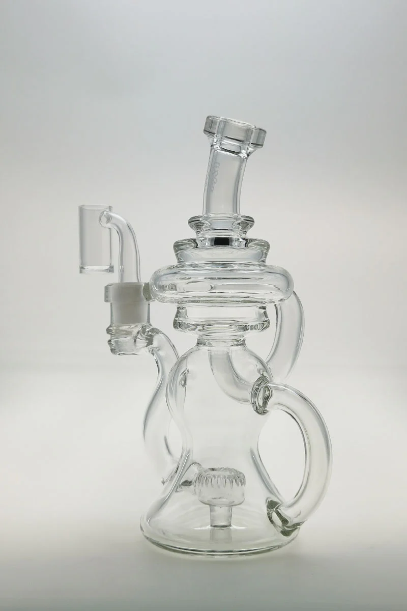 TAG - 8" Recycling Stacked Bellow Ball Bent Neck with Super Slit Puck Diffuser Dab Rig (14MM Female) - Image 27