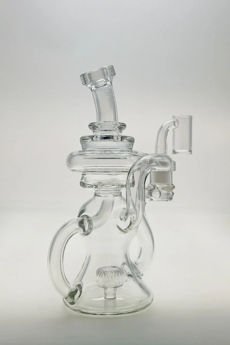 TAG - 8" Recycling Stacked Bellow Ball Bent Neck with Super Slit Puck Diffuser Dab Rig (14MM Female) - Image 28